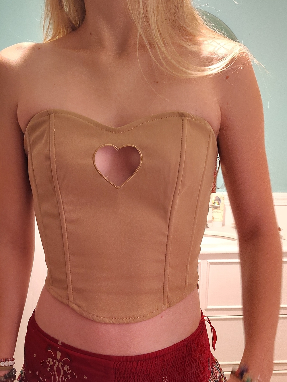 Timing Corset Top Heart Cutout Small